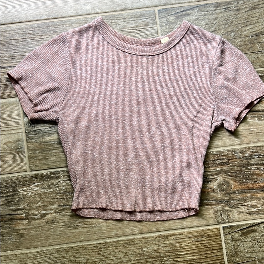 PacSun Ribbed Short Sleeve Crop Top XS